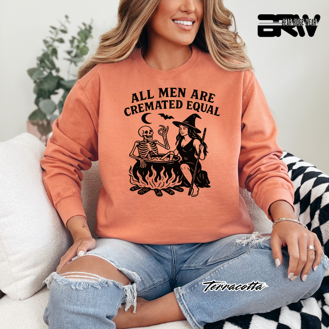 'All Men Are Cremated Equally' Fall Crewneck Sweatshirt