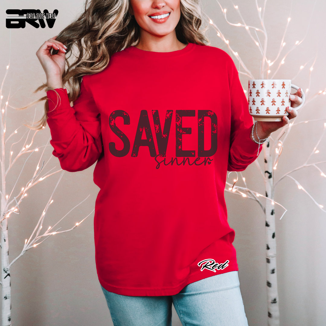 'Saved Sinner' Long Sleeve Faith Tee