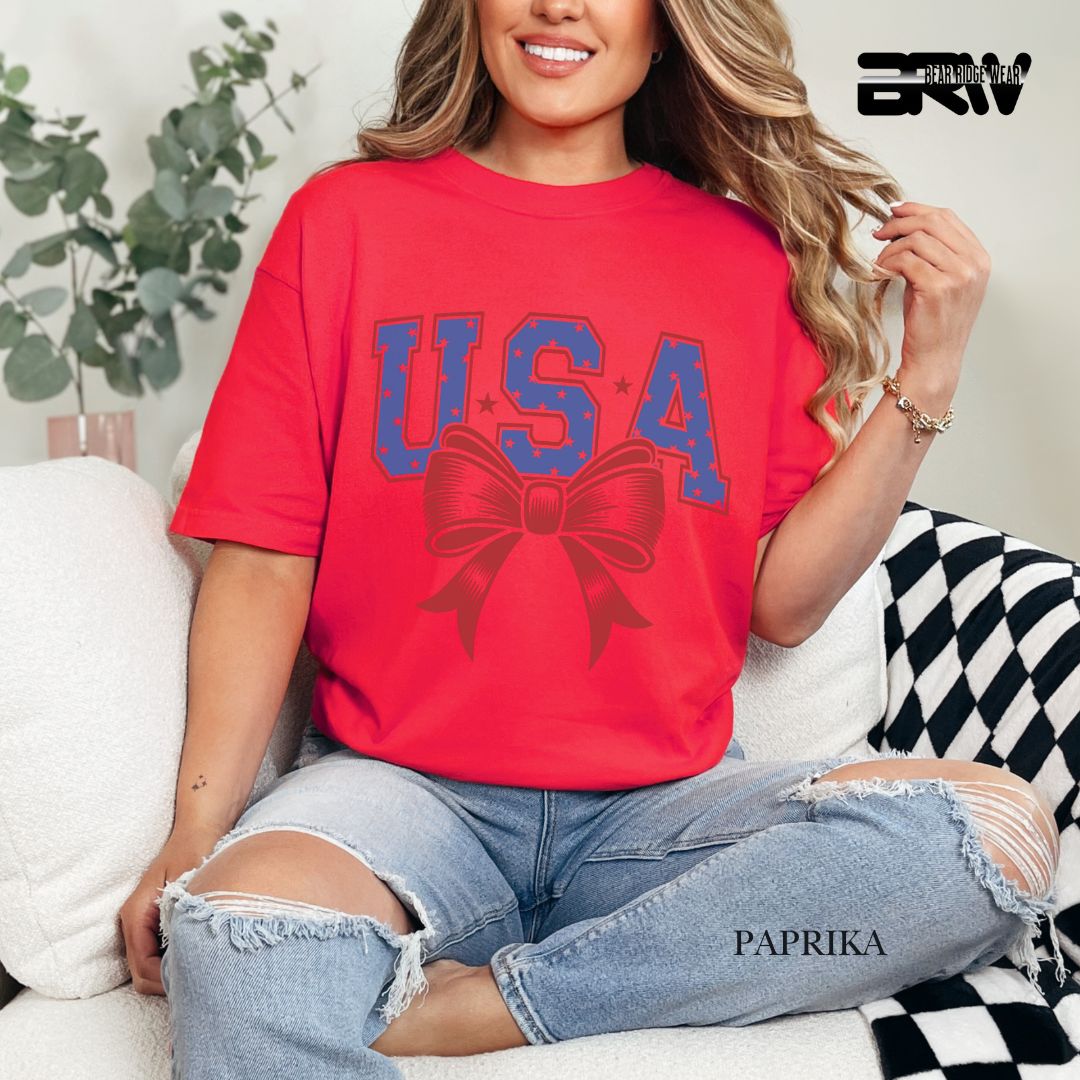 USA-Bow- Patriotic Tee