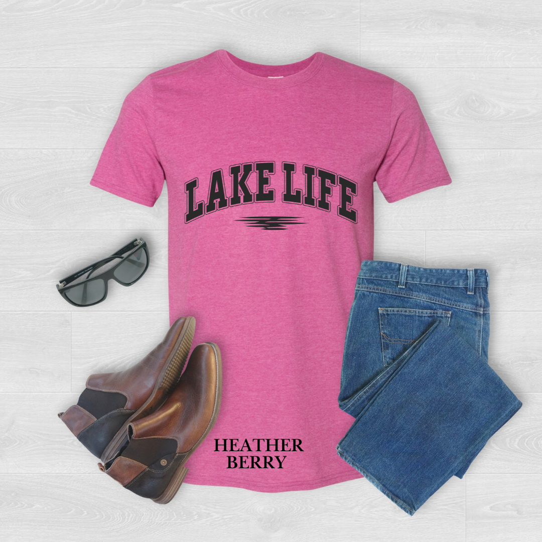 "Black  Stroke Lake Life" Tee