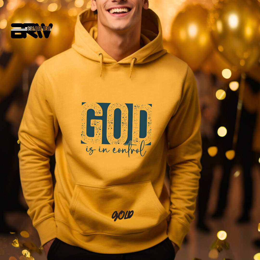 'God Is In Control' Blue Stroke  Faith Hoodie