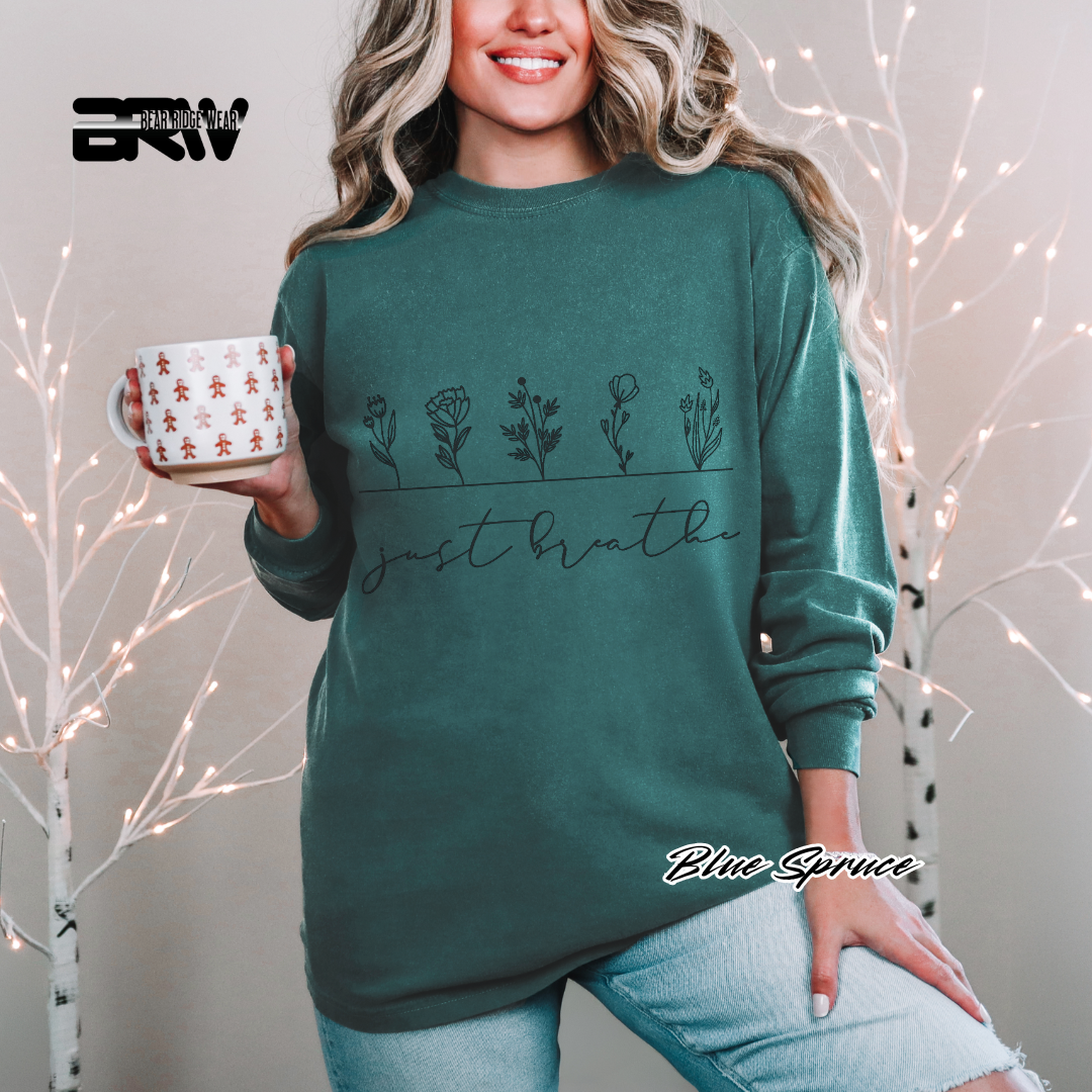 'Just Breathe' Long-Sleeved Tee