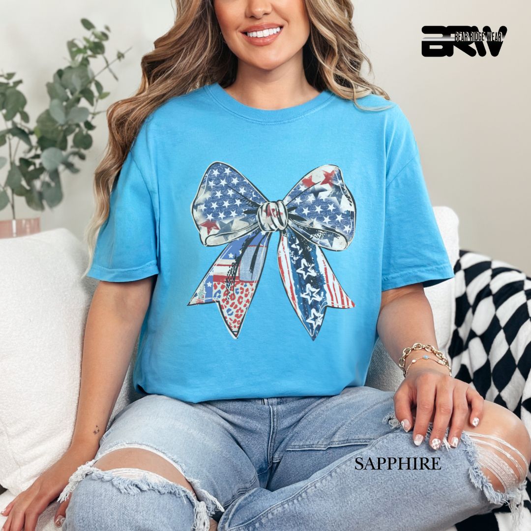 Bow- Patriotic Tee