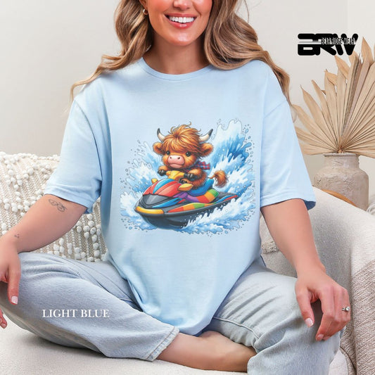 'HHighland Cow-Ski Mobile' 2 Summer Tee