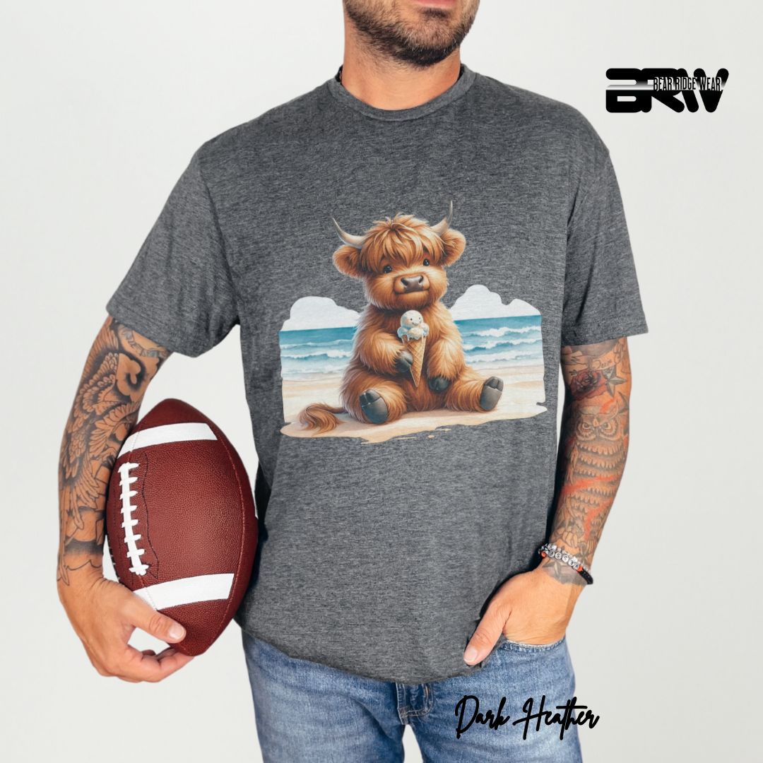 'Highland Cow-Ice Cream' Summer T- Shirt