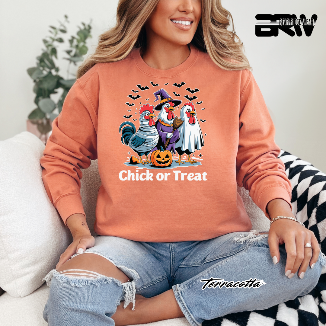 'Chick Or Treat' Fall Crewneck Sweatshirt