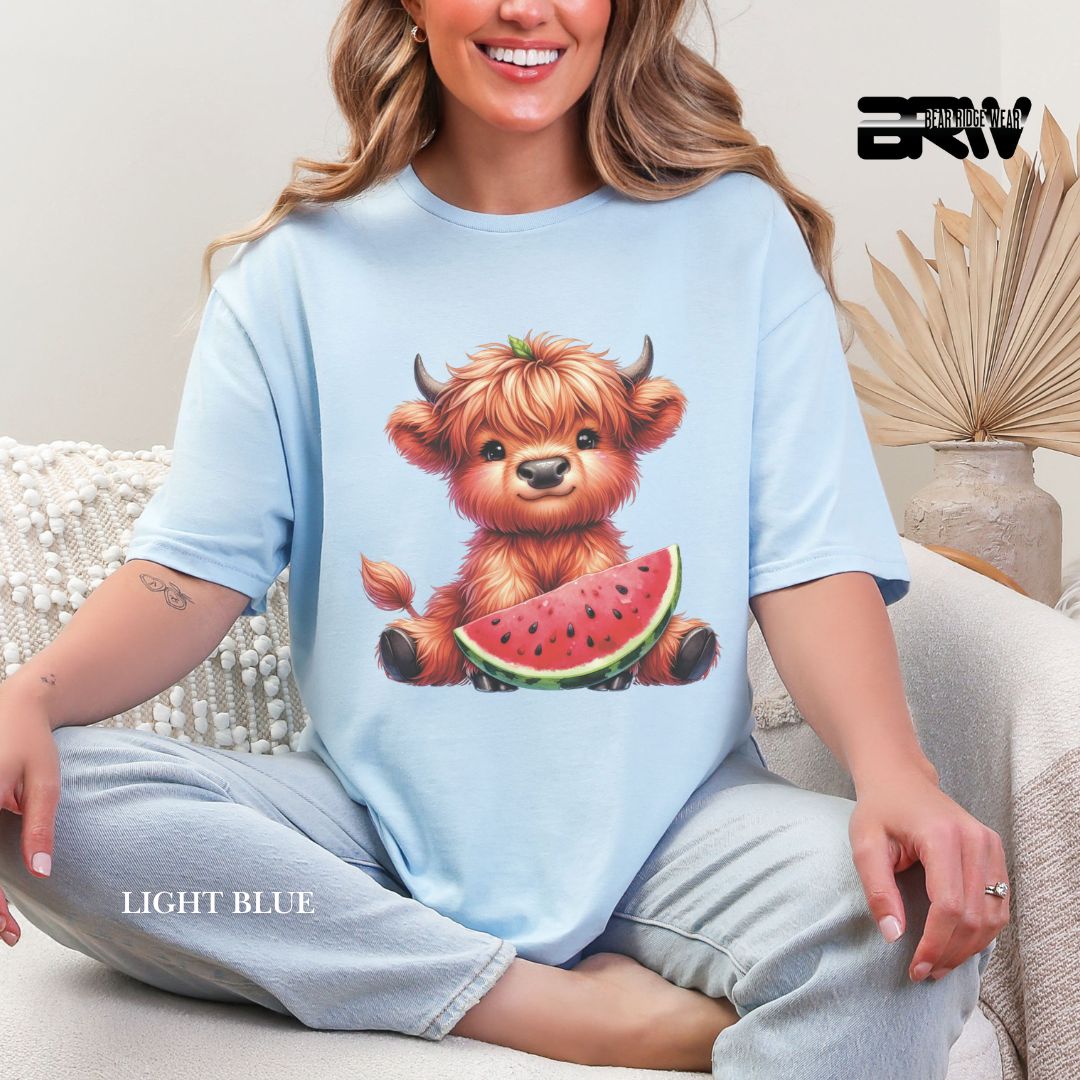 'Highland Cow-Watermelon' 2 Summer Tee