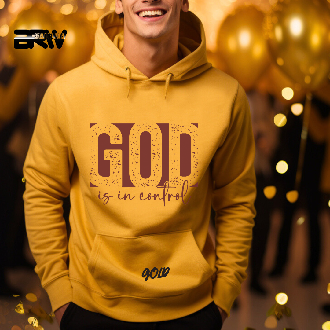 'God Is In Control' Red Stroke  Faith Hoodie