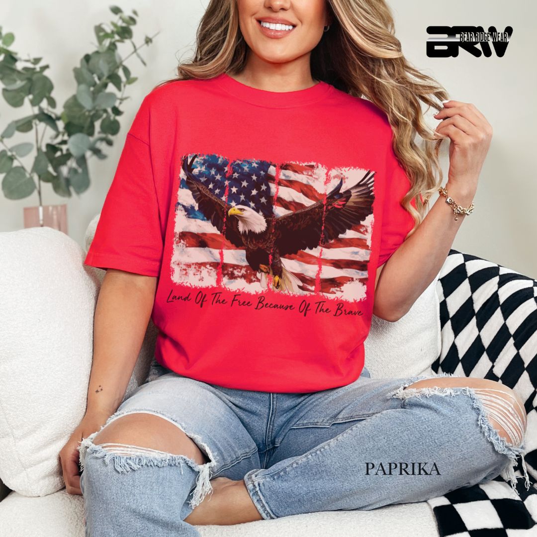 Land Of The Free-Eagle- Patriotic Tee