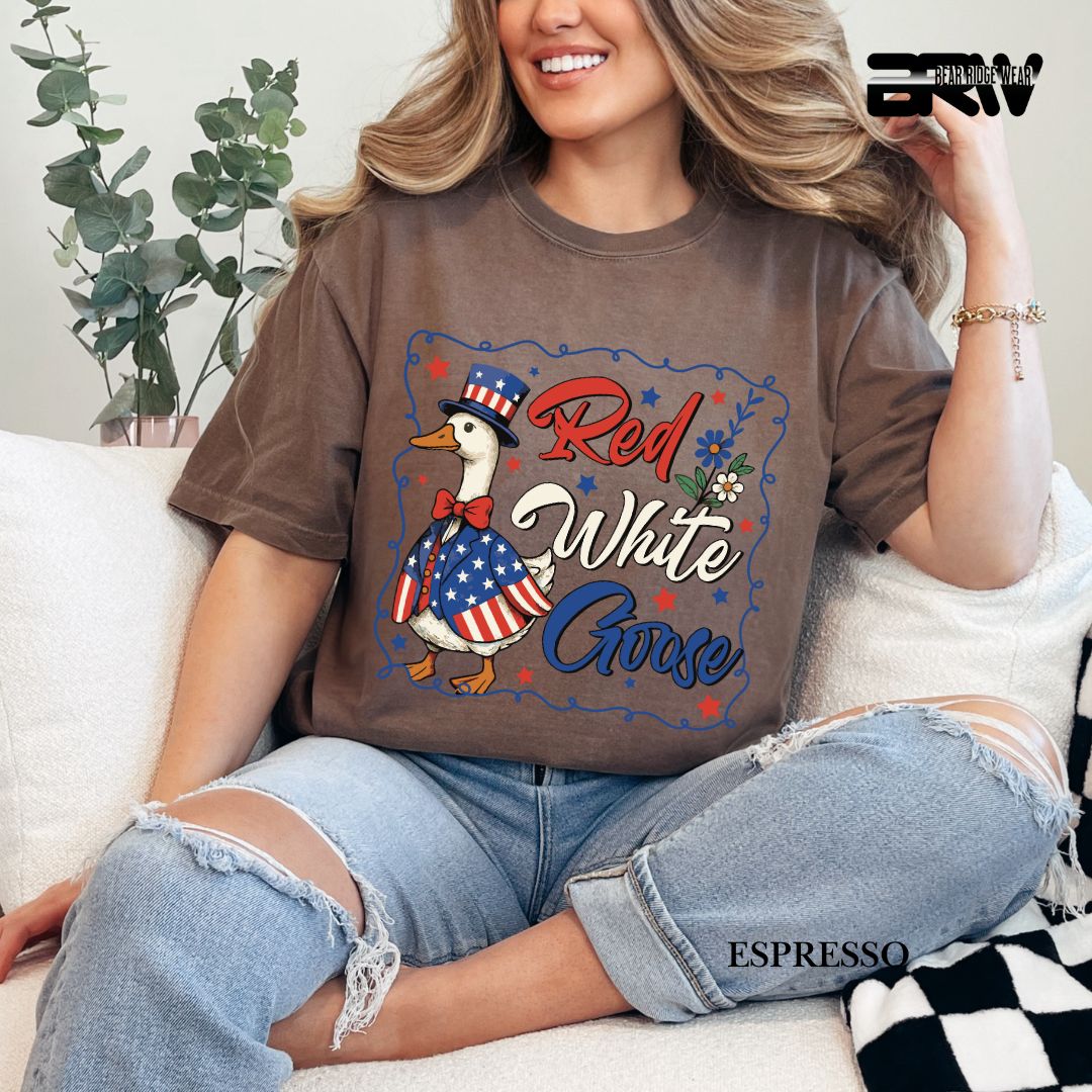 Red-White Goose- Patriotic Tee
