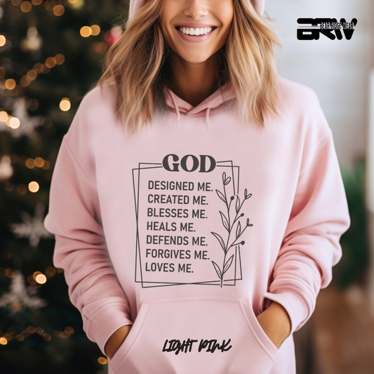 'God Designed, Created, Blesses, Heal Me' Faith Hoodie