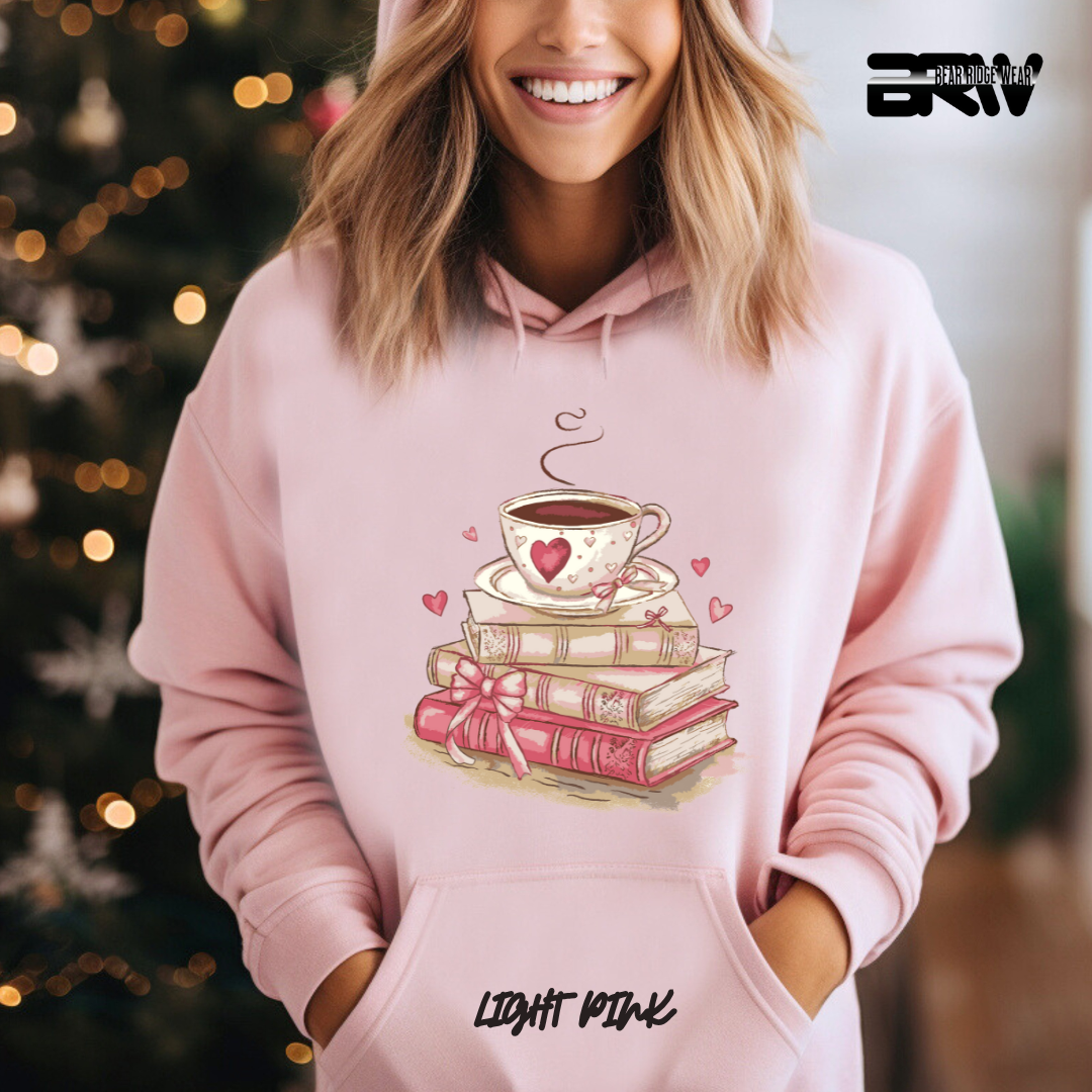'Coffee on top of the books' Hoodie