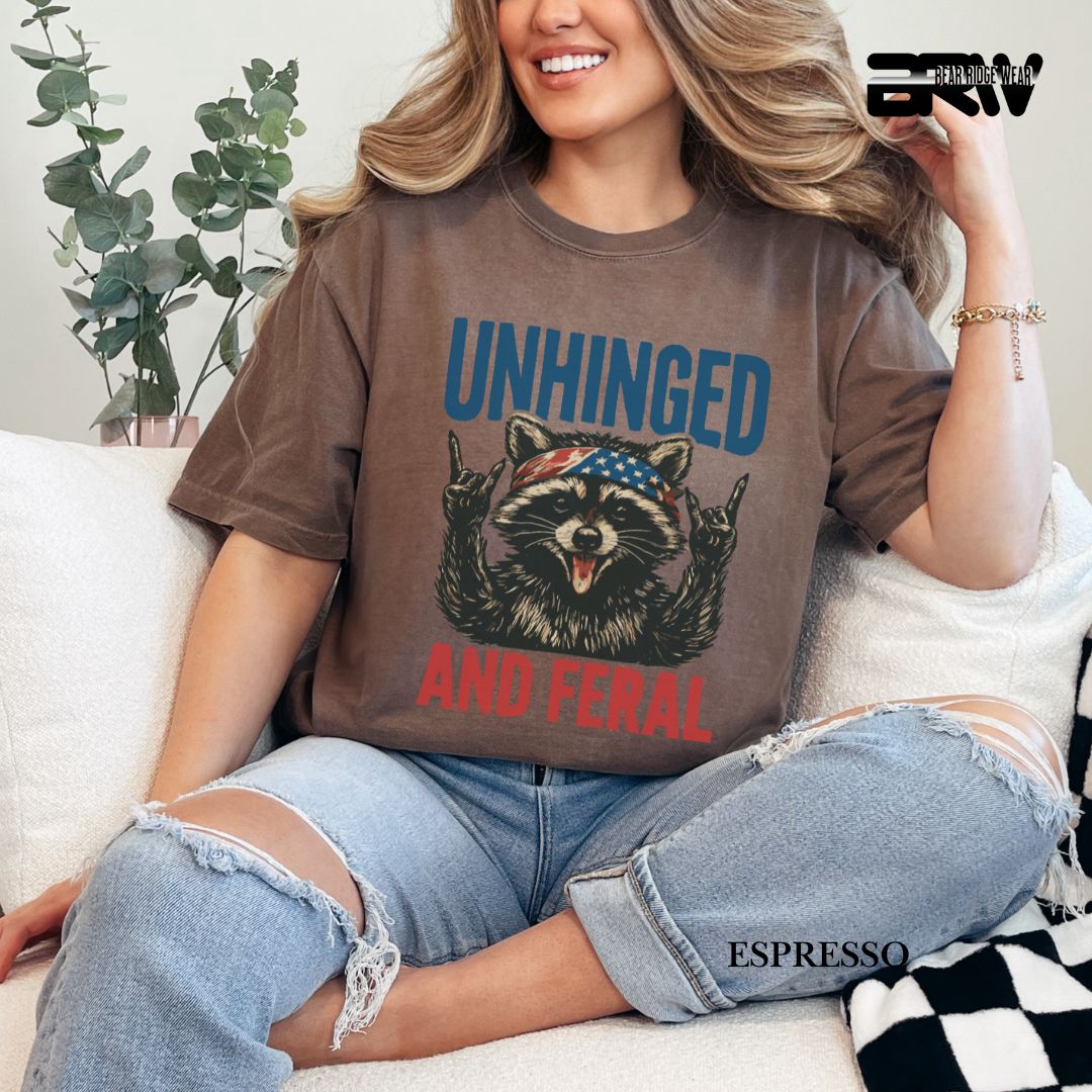 Unhinged and Feral-Raccoon- Patriotic Tee