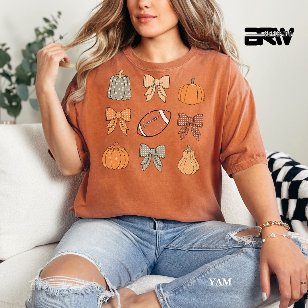 'Pumpkin Distressed Football' Fall Tee