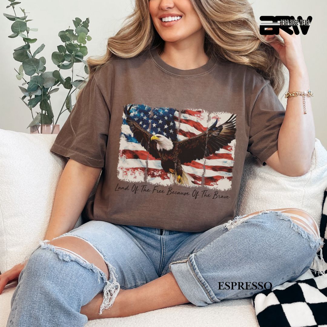 Land Of The Free-Eagle- Patriotic Tee