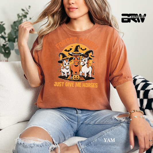 'Forget Candy-Horses' Fall Tee