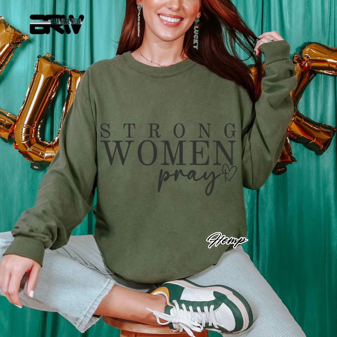 'Strong Woman Pray' Long-Sleeve  Faith Tee