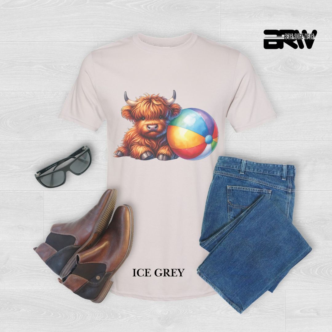 'Highland Cow-Beach-Ball' 2 Summer Tee