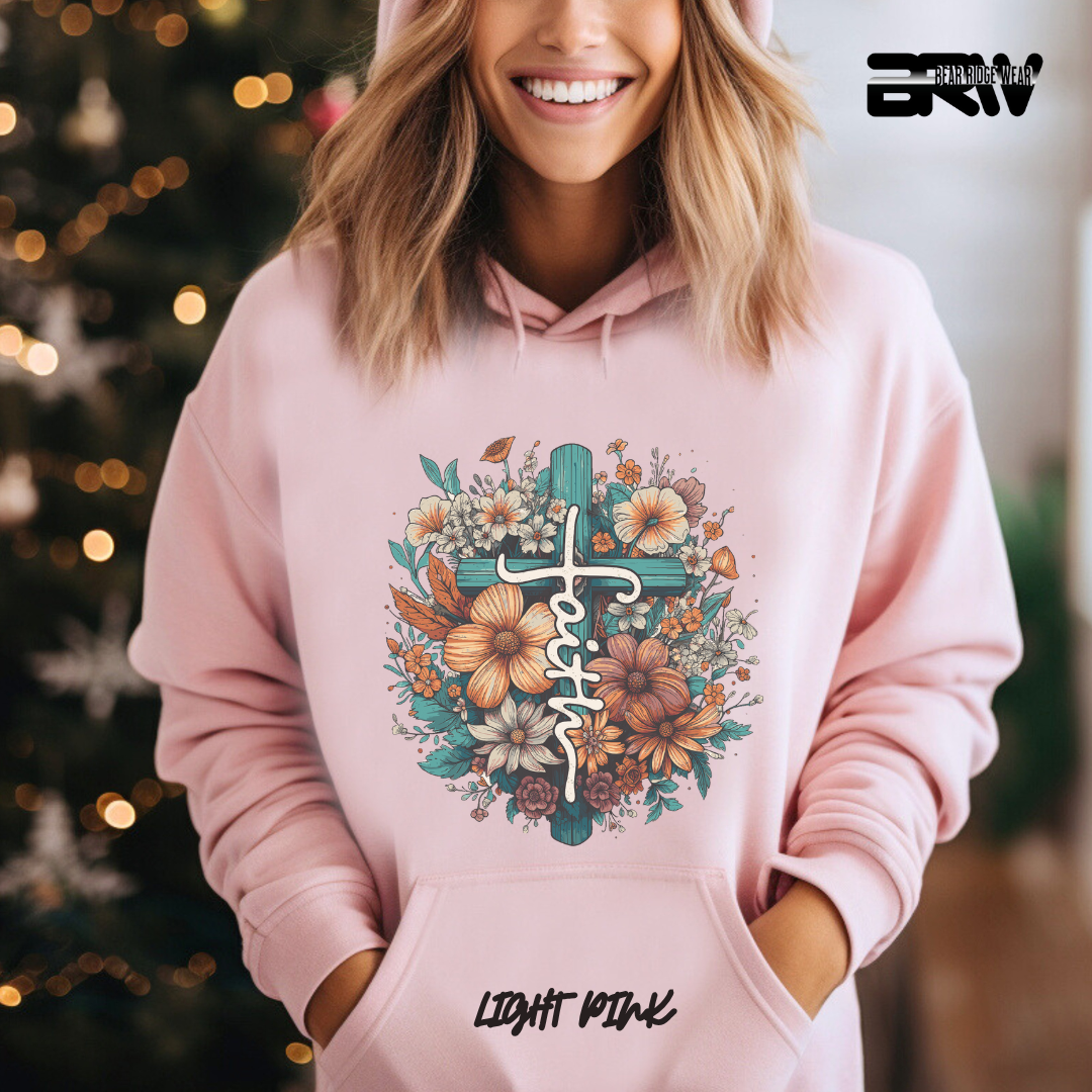 'Faith, Cross and Flower' Faith Hoodie