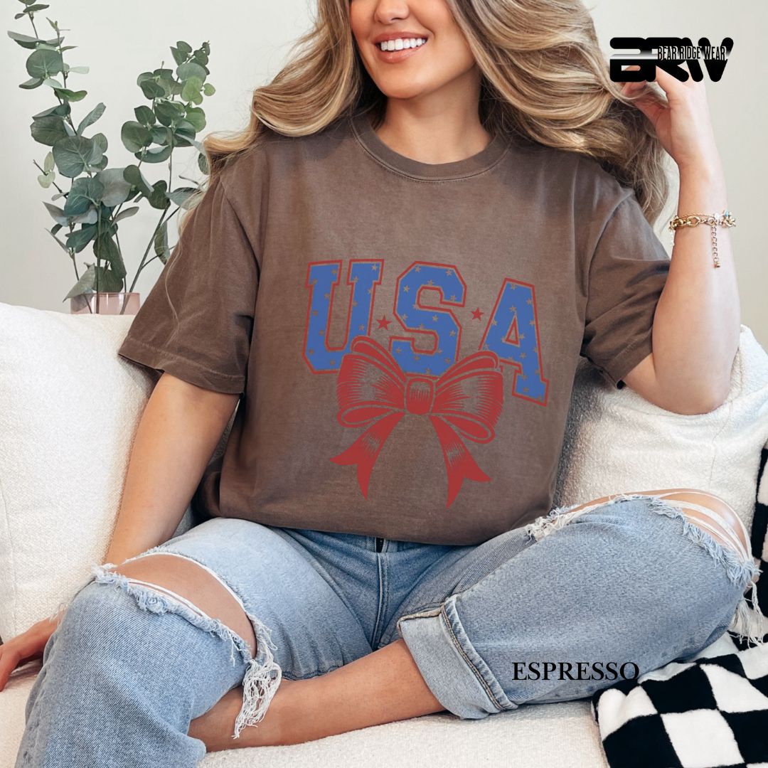 USA-Bow- Patriotic Tee