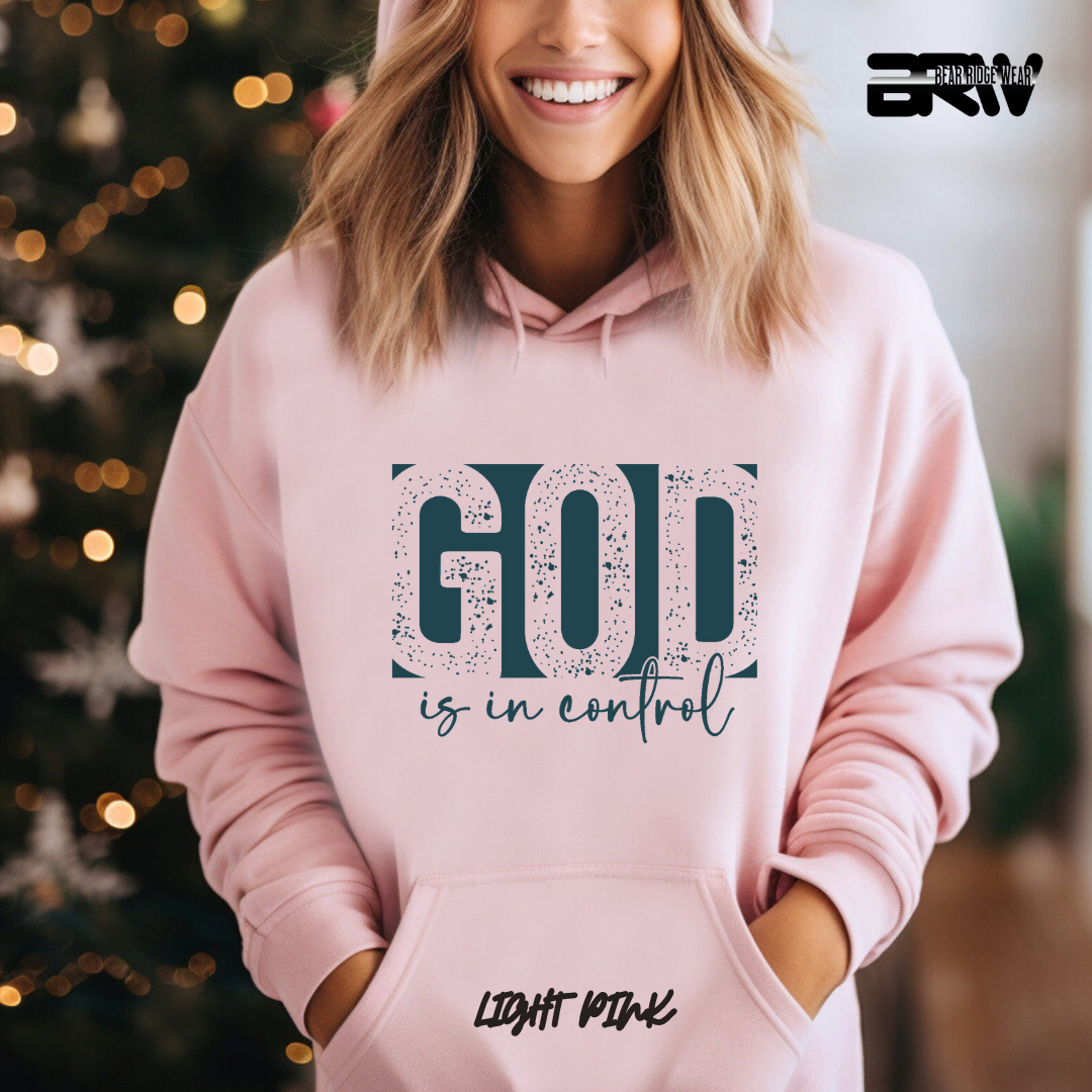 'God Is In Control' Blue Stroke  Faith Hoodie