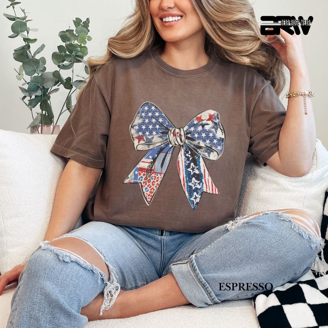 Bow- Patriotic Tee