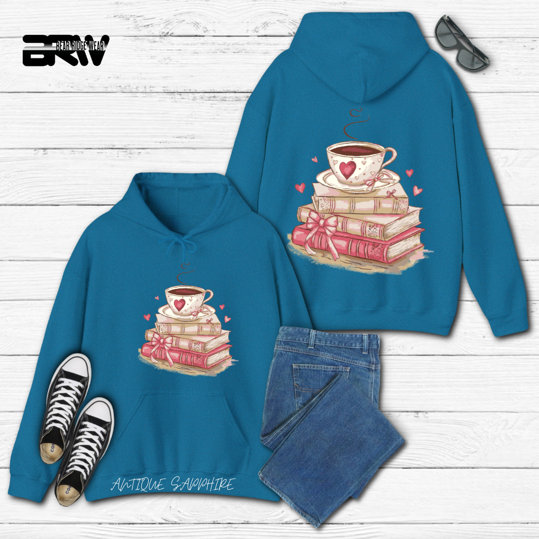 'Coffee on top of the books' Hoodie