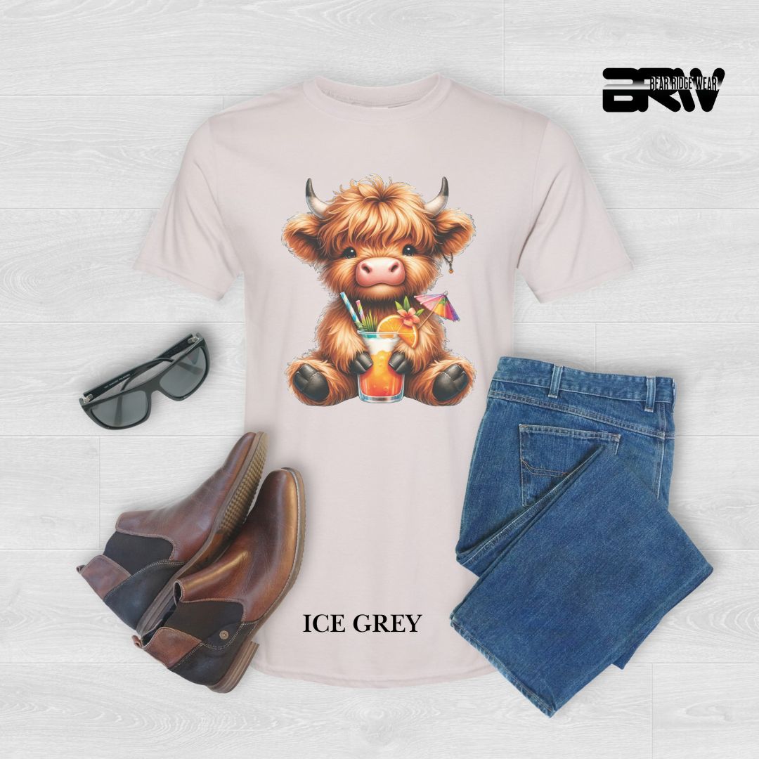 'Highland Cow-Tropical Drink' 2 Summer Tee