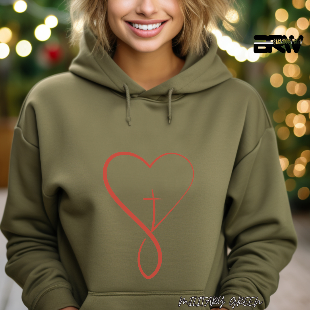 'Infinity Heart With Cross Inside' Faith Hoodie