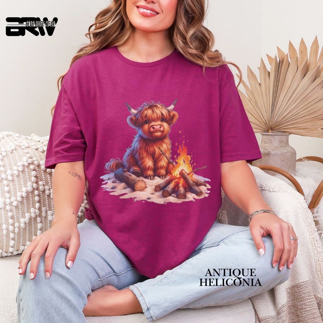 'Highland Cow- Bonfire'  Summer Tee