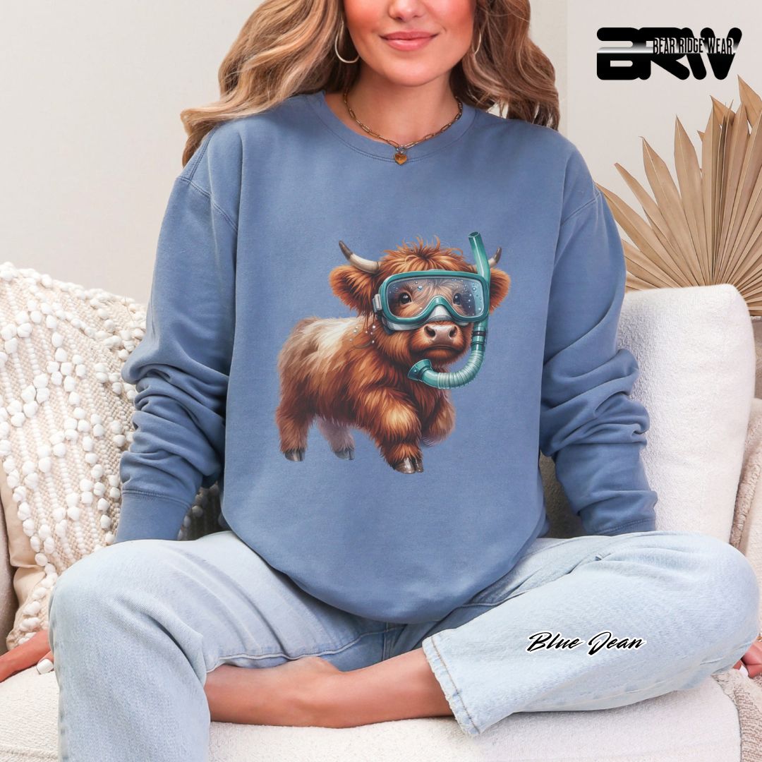 'Highland Cow-Snorkel' Summer Long Sleeve Tee