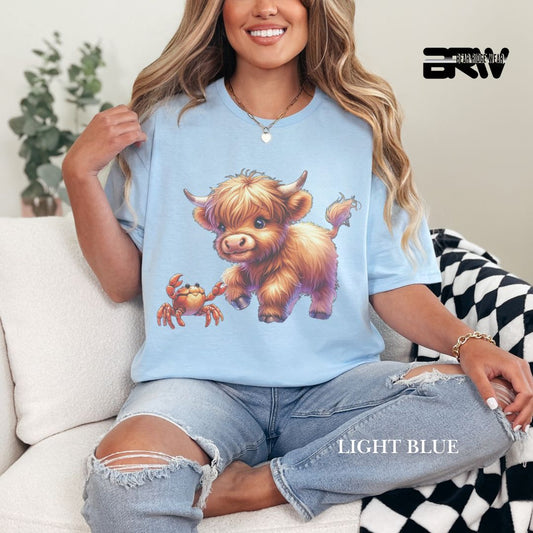 'Highland Cow-Crab' 2 Summer Tee