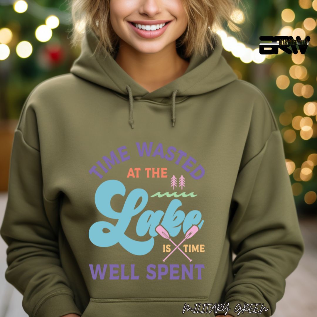 'Time Wasted At The Lake Is Time Well Spent ' Summer Hoodie