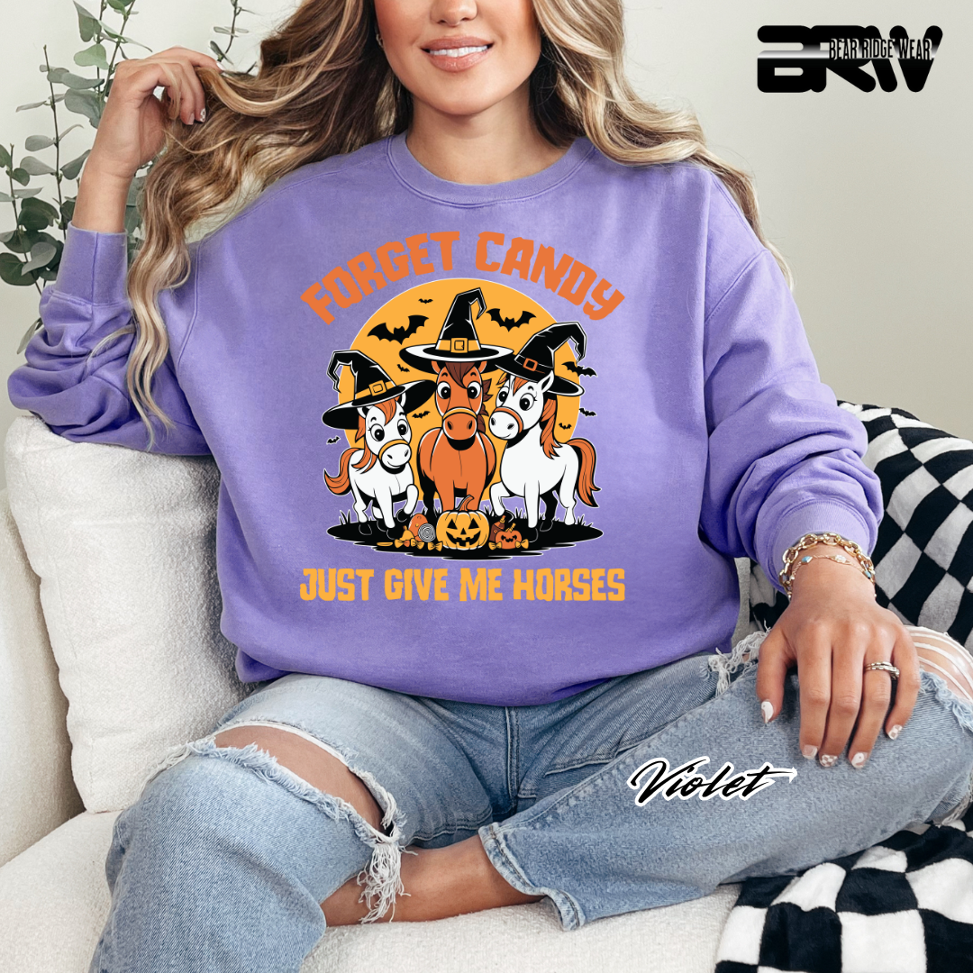 'Forget Candy-Horses.' Fall Crewneck Sweatshirt
