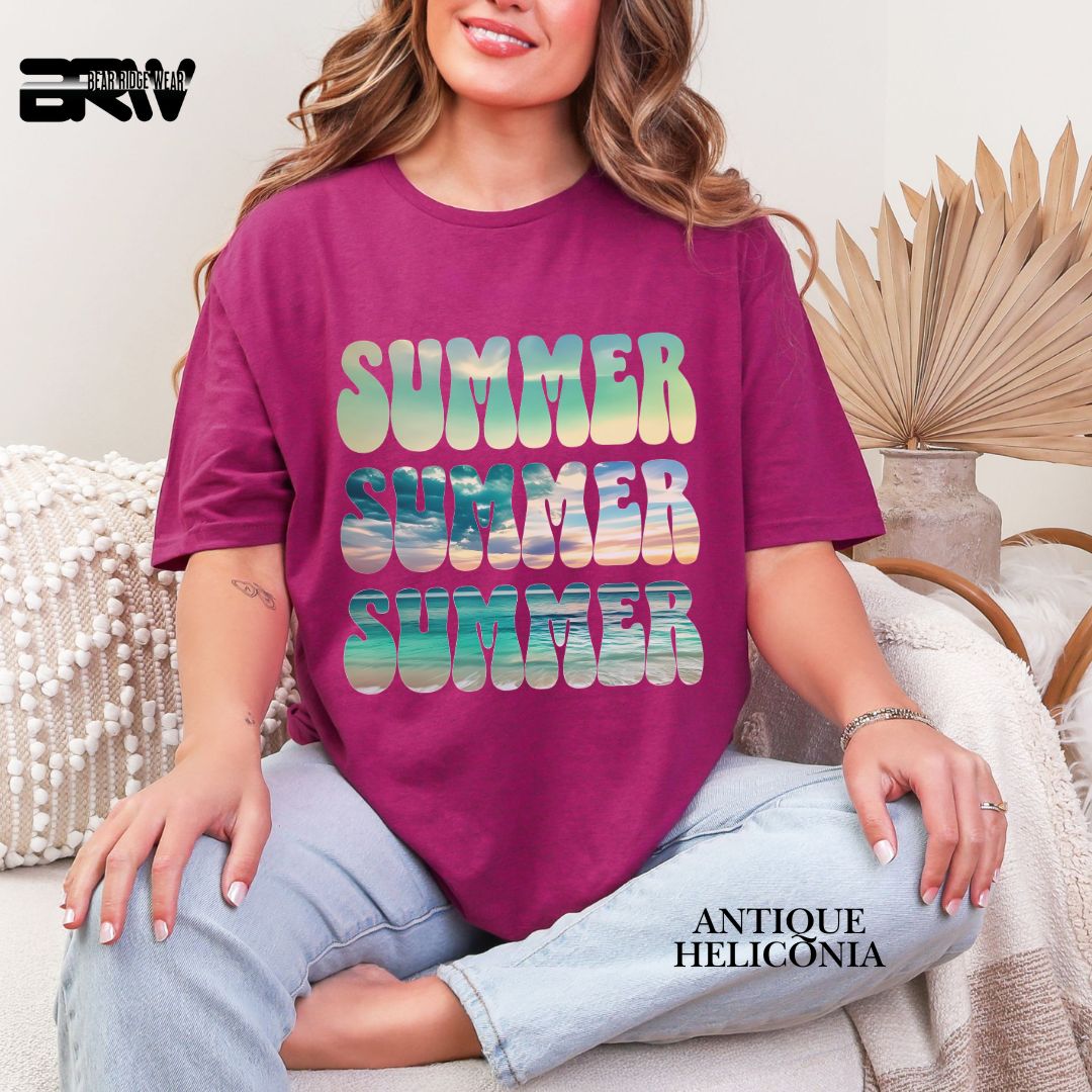 'Vibrant Summer Bubble Letter'  Summer Tee
