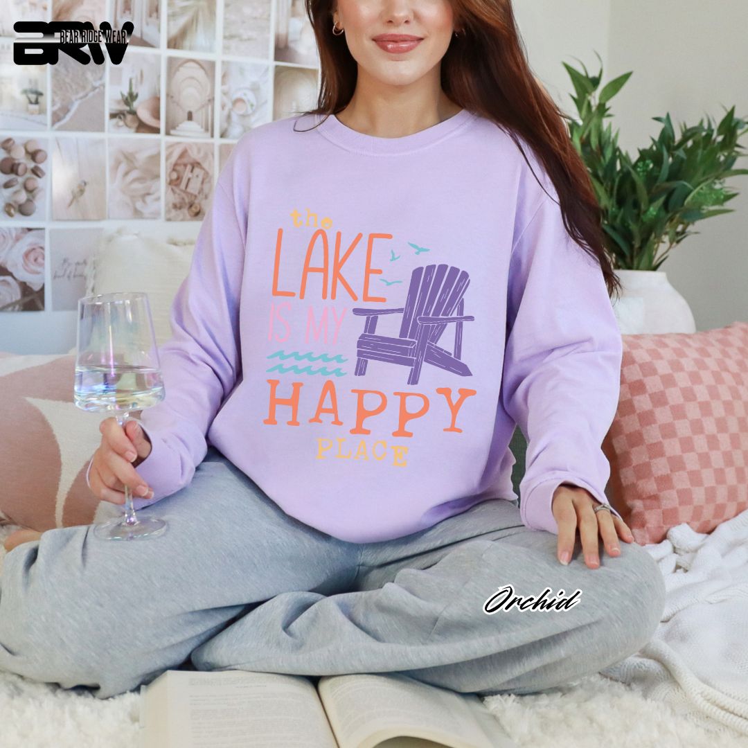 'The Lake Is My Happy Place' Summer Long Sleeve Tee