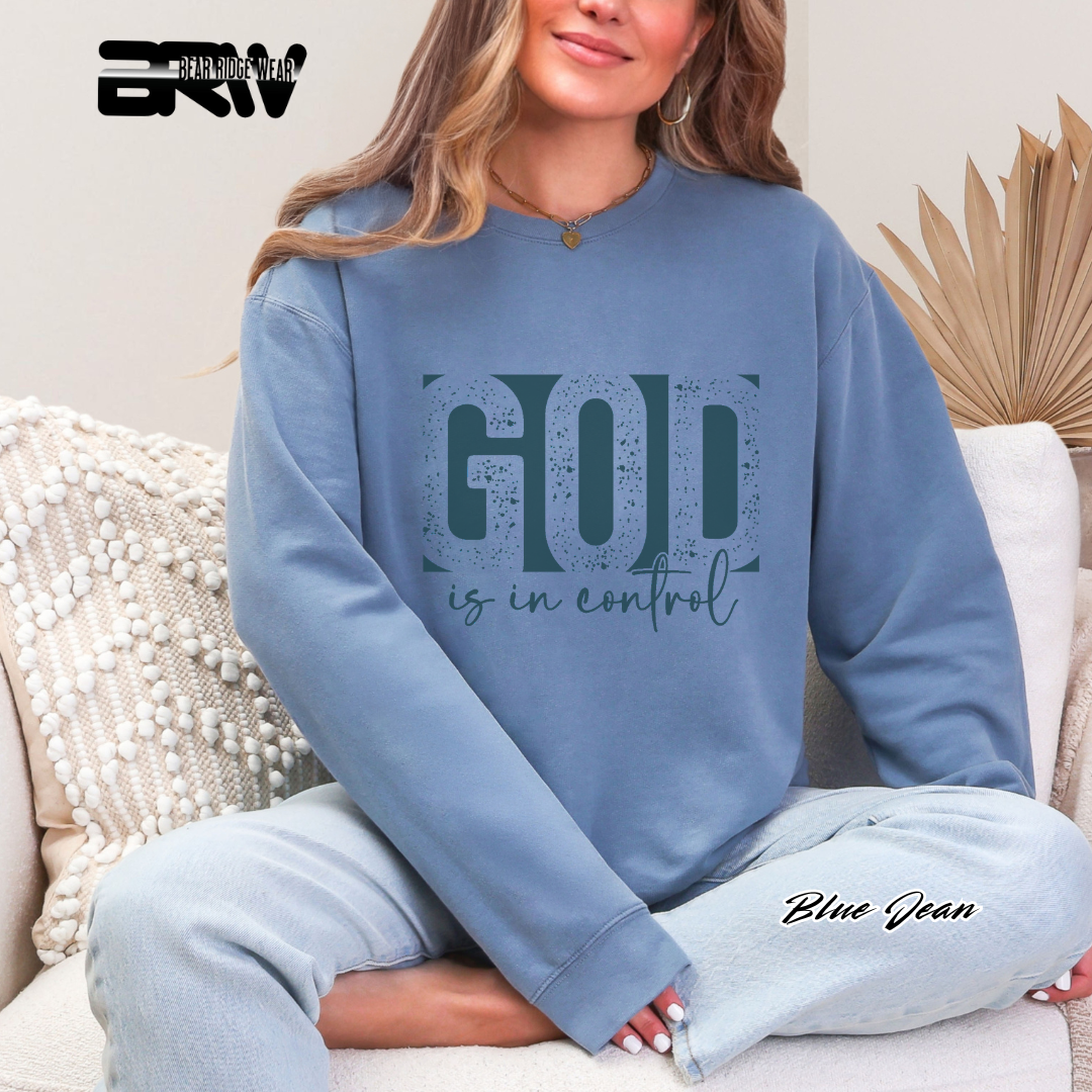 'God Is In Control' Faith Crewneck Sweatshirt