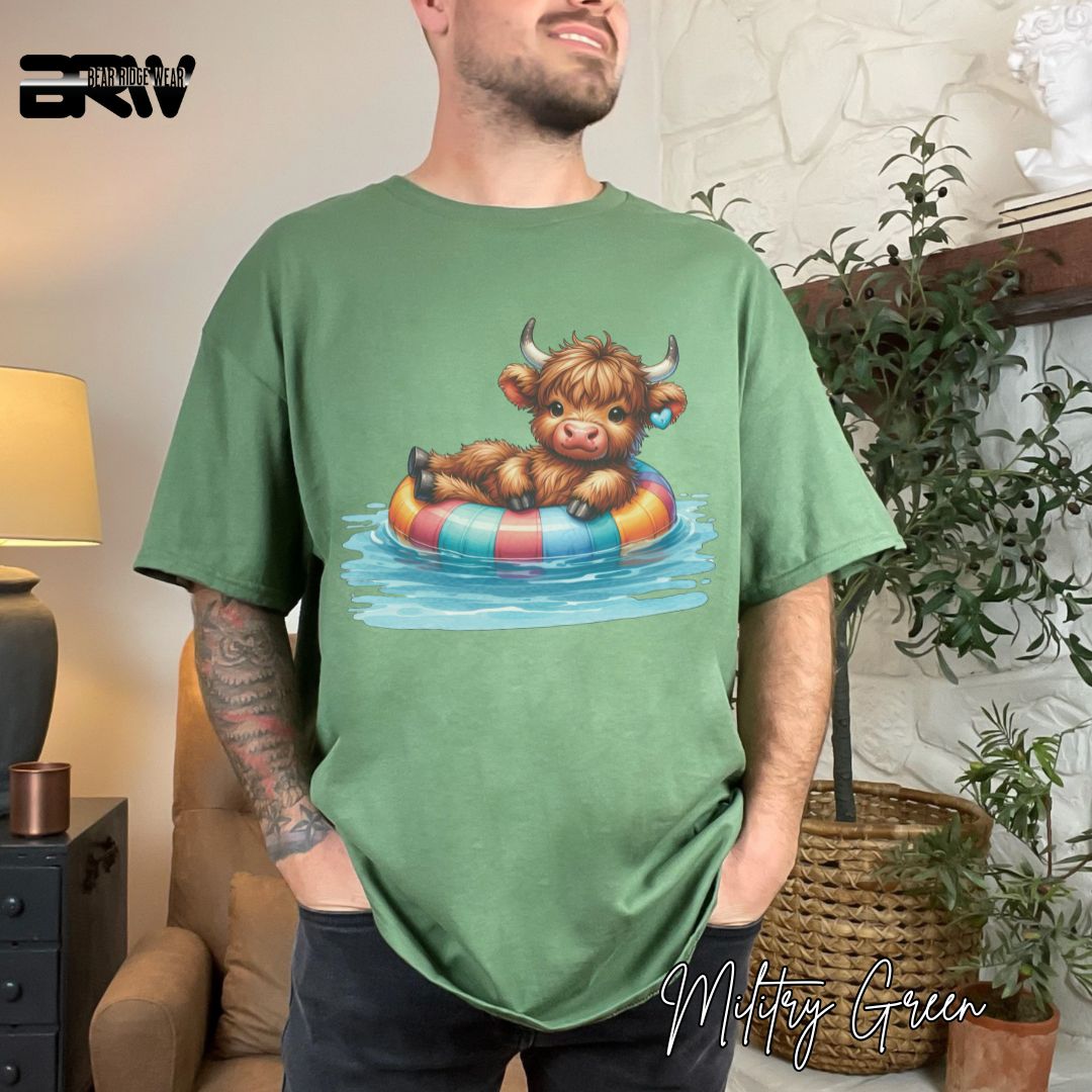 'Highland Cow-Float Summer T- Shirt