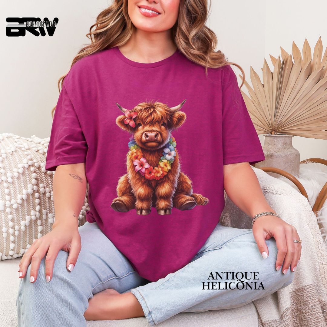 'Highland Cow- Lei'  Summer Tee