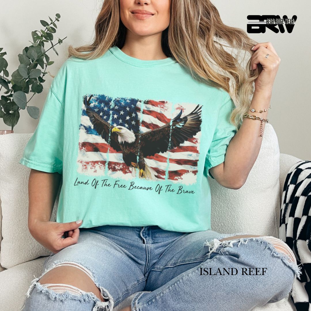 Land Of The Free-Eagle- Patriotic Tee
