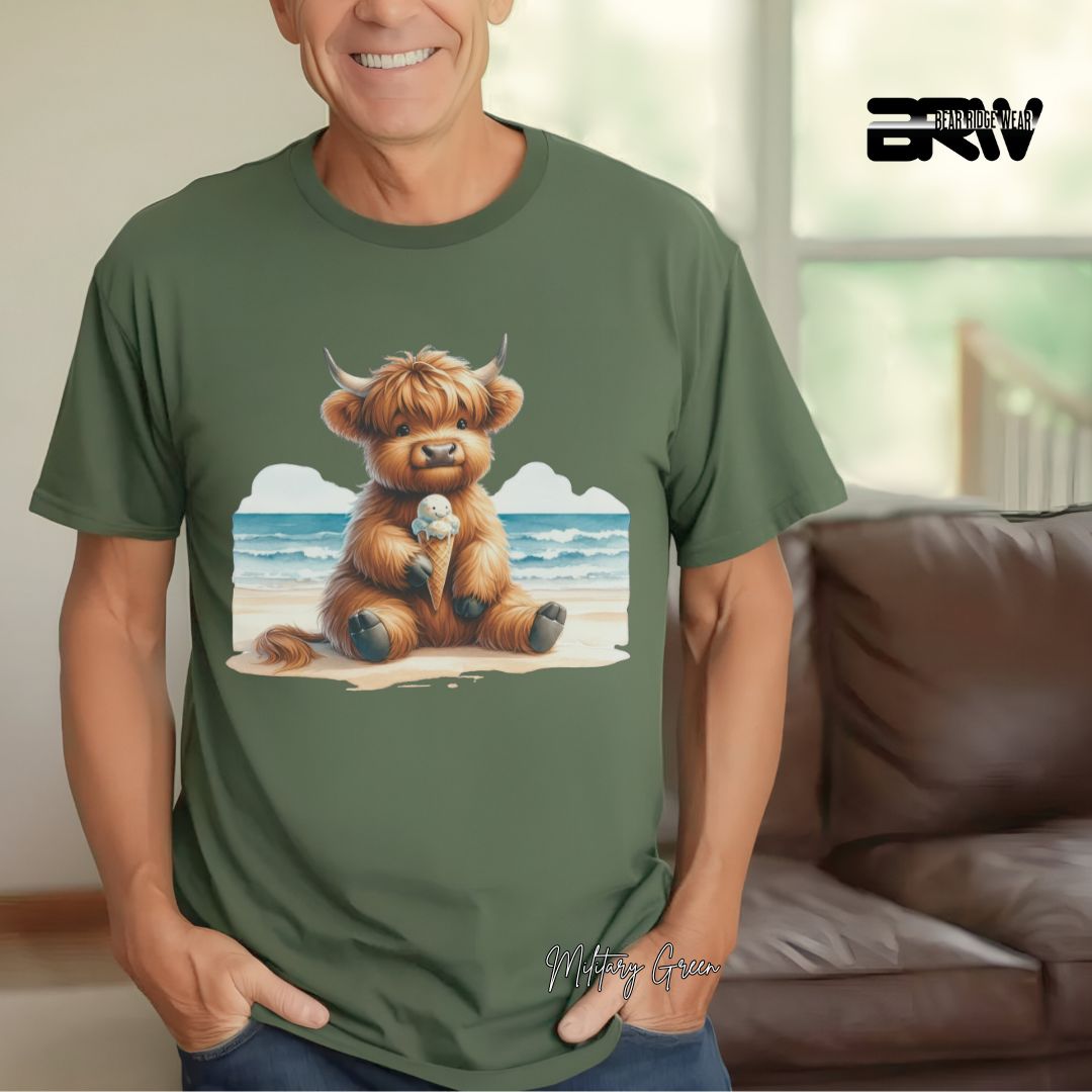 'Highland Cow-Ice Cream' Summer T- Shirt