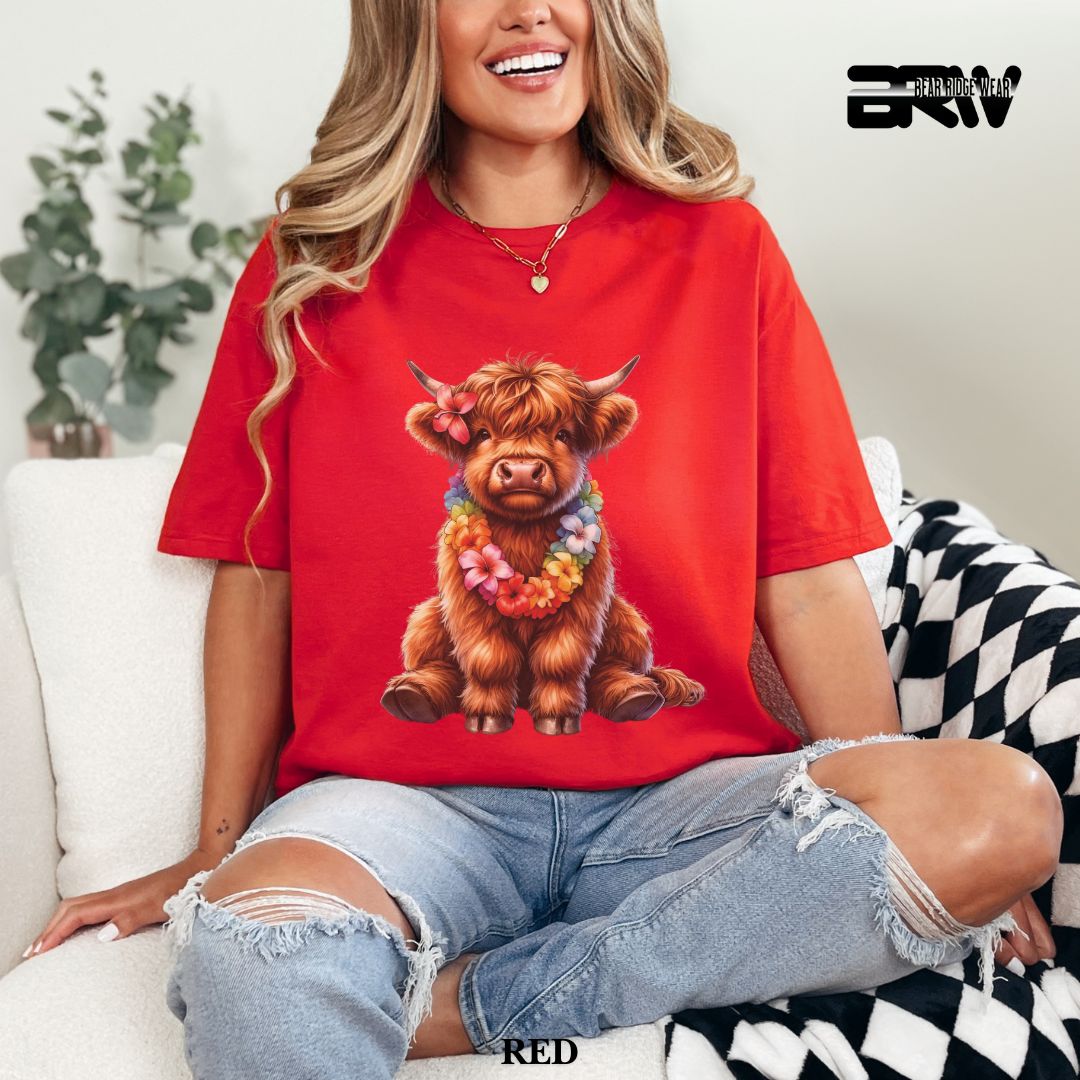 'Highland Cow- Lei'  Summer Tee