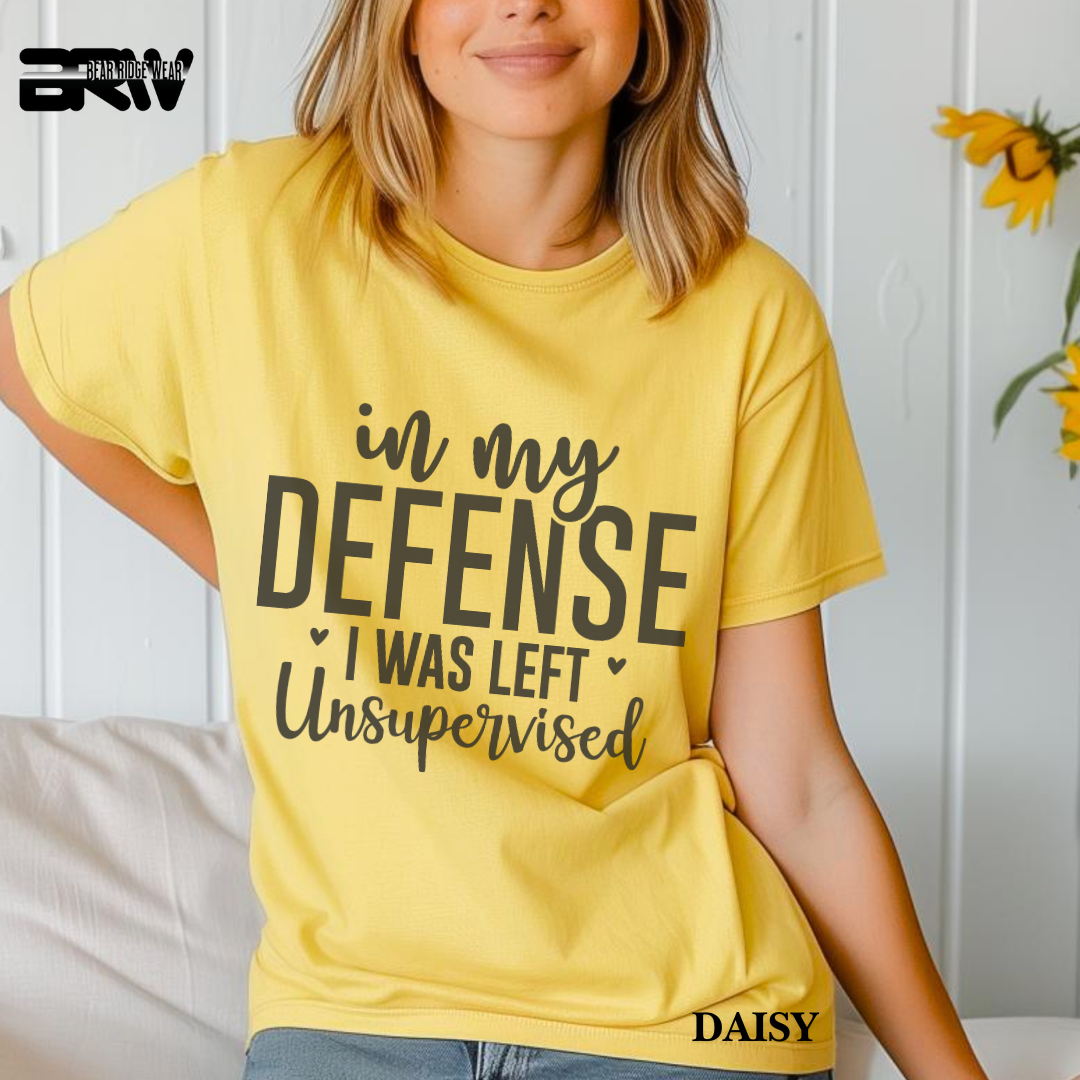 "In My Defense I Was Left Unsupervised" Everyday Tee