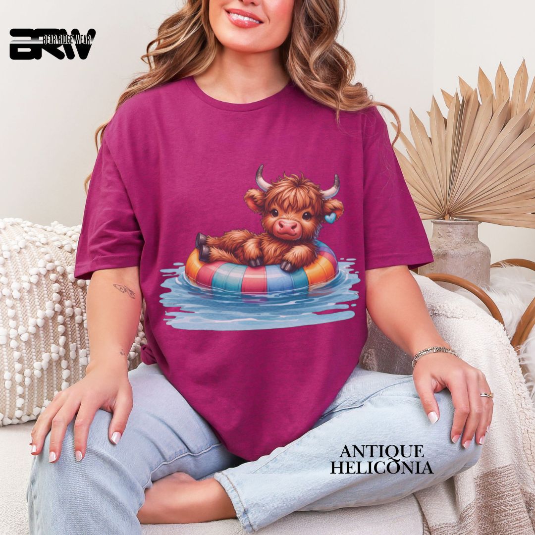 'Highland Cow-Float'  Summer Tee