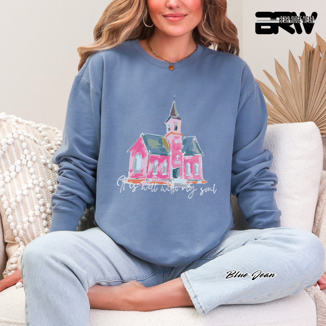 'It Is Well With My Soul' Faith Crewneck Sweatshirt