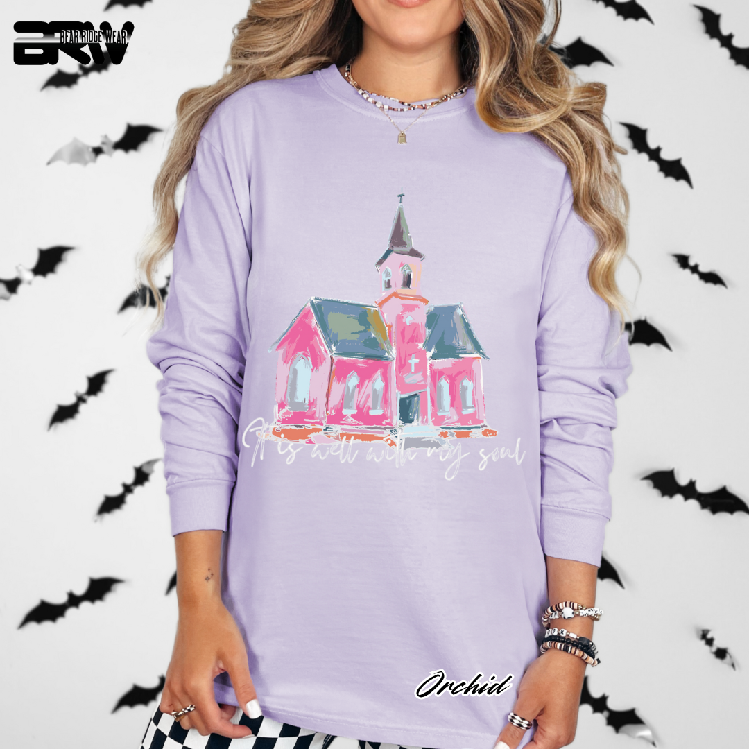 'It Is Well With My Soul' White Faith Long-Sleeve Tee