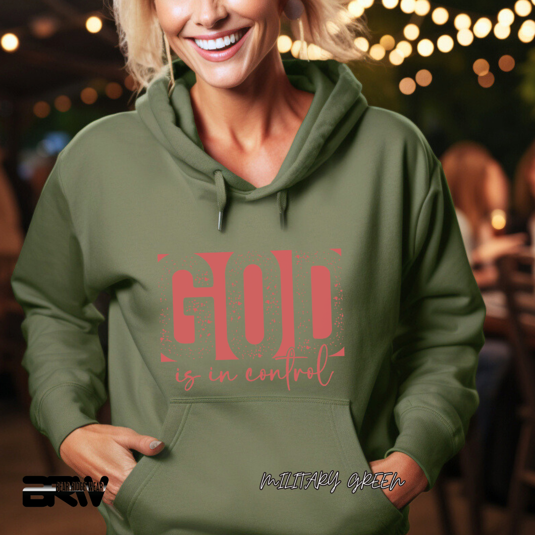 'God Is In Control' Pink Stroke  Faith Hoodie