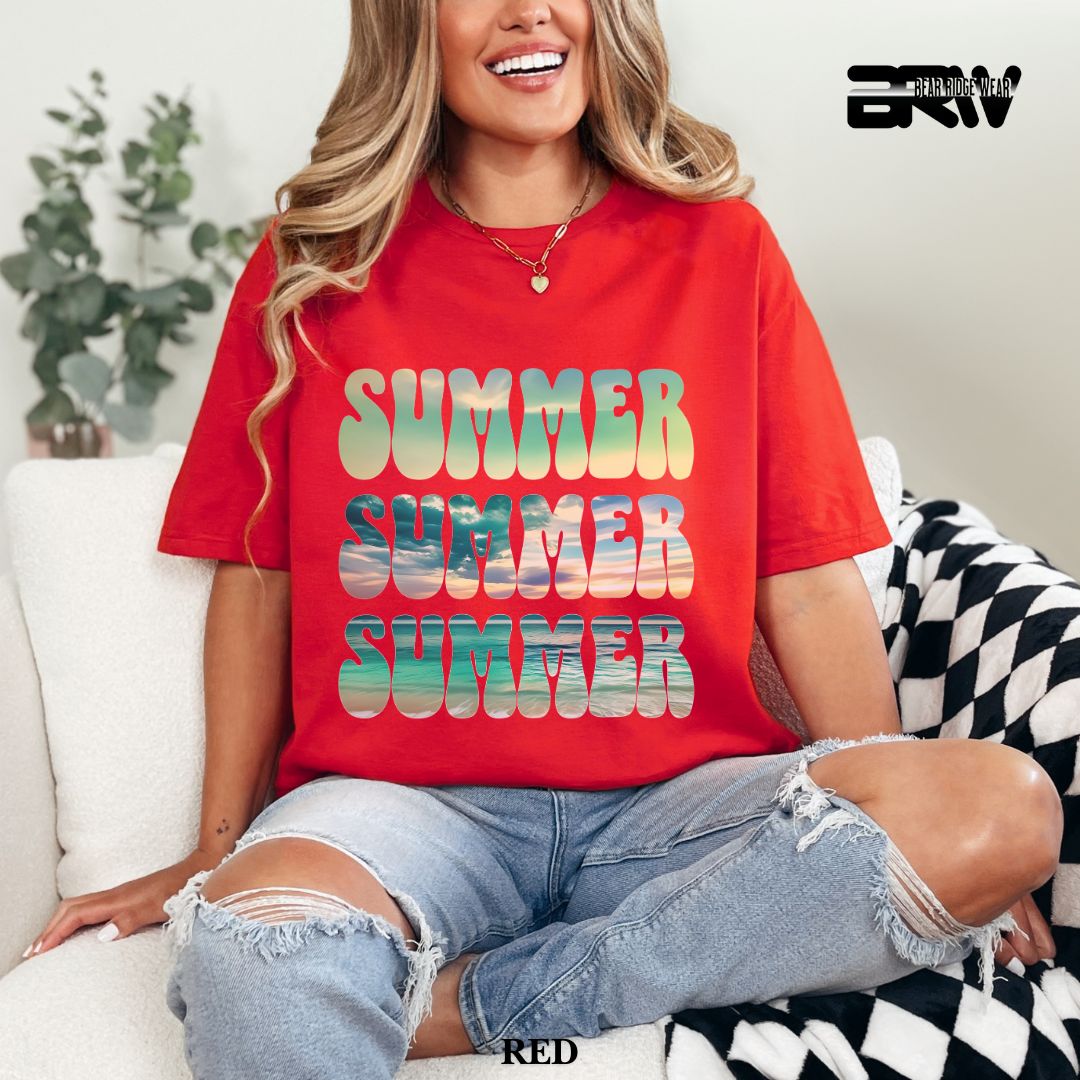 'Vibrant Summer Bubble Letter'  Summer Tee