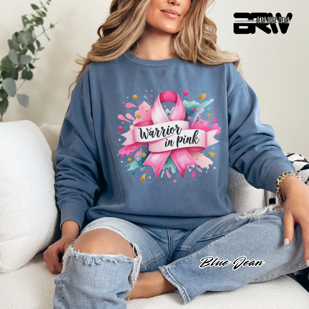 'Warrior In Pink' Awareness Crewneck Sweatshirt