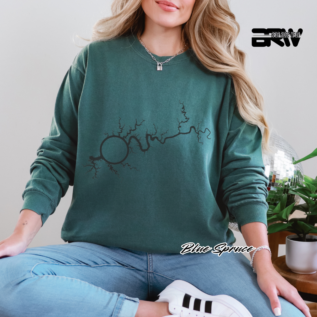 'Lake Cumberland Map' Long Sleeve Tee